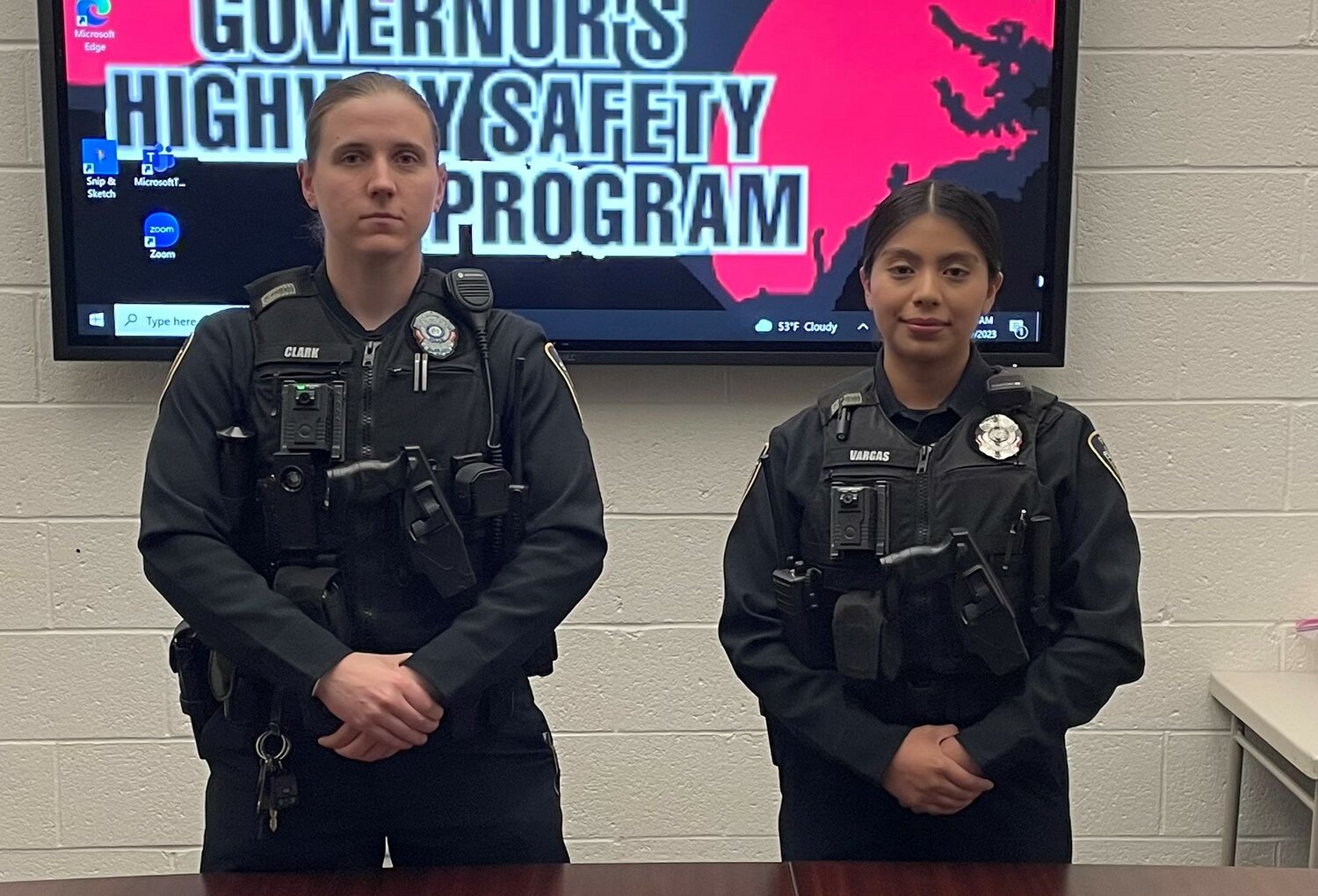 Sydney Clark (left) and Erica Vargas are two of SCPD's newest officers on patrol.